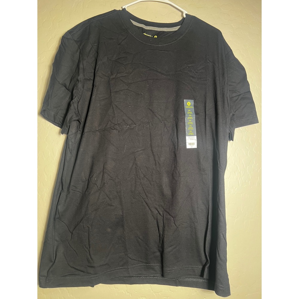 Xersion Xtreme Tee Mens XXL Black Short Sleeve Crewneck 100% Cotton T-Shirt NWT